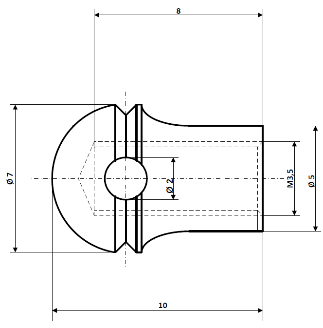 Fix Nippel FN 1060 Schraubnippel 7 x 10 Bohr- Ø 2,0 Messing