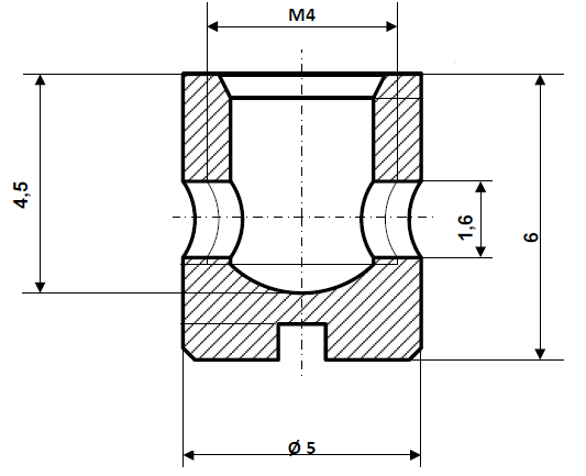 Fix Nippel FN 1090 Schraubnippel mit Schlitz 5 x 6 Bohr- Ø 1,6 Messing vernickelt