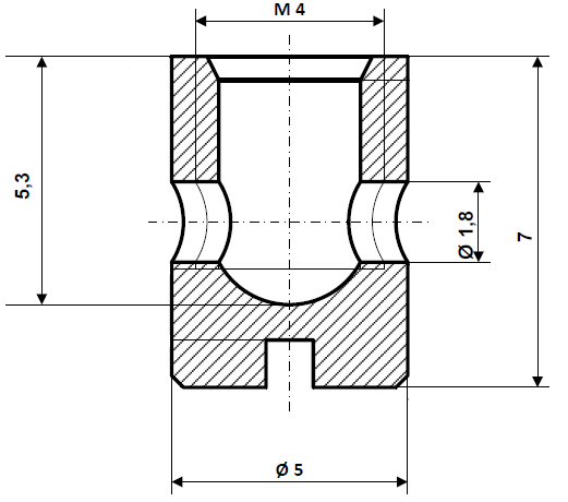Fix Nippel FN 1138 Schraubnippel mit Schlitz 5 x 7 Bohr- Ø 1,8 Messing vernickelt
