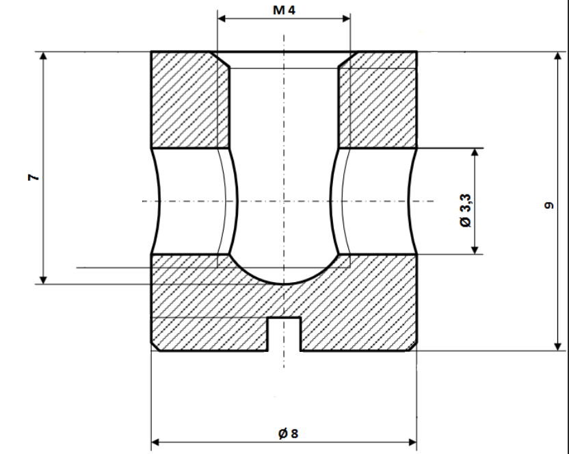 Fix Nippel FN 1162 Schraubnippel mit Schlitz 8 x 9 Bohr- Ø 3,3 Messing vernickelt
