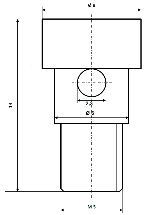Fix Nippel FN 1190 Schraubnippel 8 x 14 Bohr-.Ø 2,3 Messing