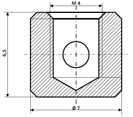Fix Nippel FN 1210 Schraubnippel 7 x 6,5 Bohr-.Ø 2,0 Messing vernickelt