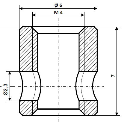 Fix Nippel FN 1220 Schraubnippel 6 x 7 Bohr-.Ø 2,3 Messing vernickelt