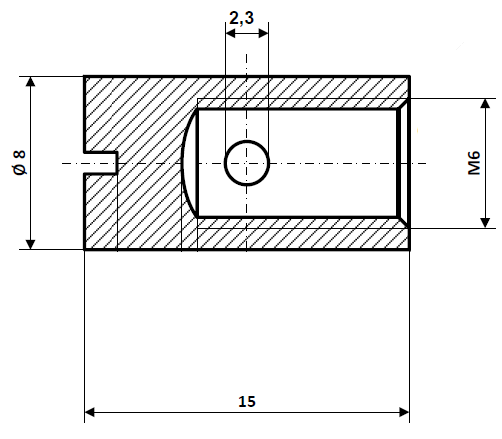 Fix Nippel FN 1250 Schraubnippel mit Schlitz 8 x 15 Bohr- Ø 2,3 Messing vernickelt