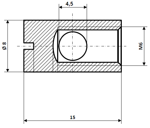 Fix Nippel FN 1270 Schraubnippel mit Schlitz 8 x 15 Bohr- Ø 4,5 Messing vernickelt