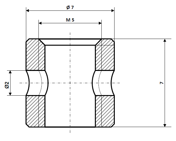 Fix Nippel FN 1300 Schraubnippel 7 x 7 Bohr- Ø 2,0 Messing vernickelt