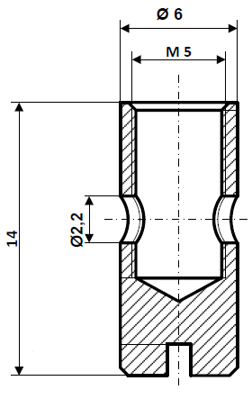 Fix Nippel FN 1350 Schraubnippel mit Schlitz 6 x 14 Bohr-.Ø 2,2 Messing vernickelt