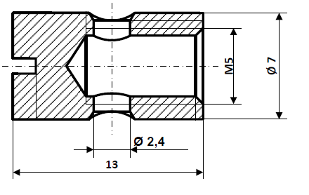 Fix Nippel FN 1370 Schraubnippel mit Schlitz 7 x 13 Bohr-.Ø 2,4 Messing vernickelt
