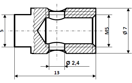 Fix Nippel FN 1375 Schraubnippel 7 x 13 Bohr- Ø 2,4 Messing vernickelt