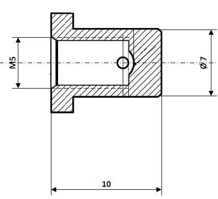 Fix Nippel FN 1470 Schraubnippel 7 x 10 Bohr- Ø 2,2 Messing vernickelt