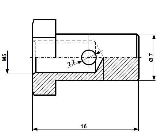 Fix Nippel FN 1480 Schraubnippel 7 x 16 Bohr- Ø 2,2 Messing vernickelt