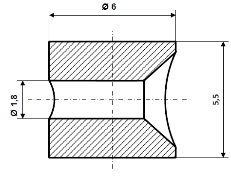 Fix Nippel FN 2620 Lötnippel 6 x 5,5 Bohr- Ø 1,8 Messing