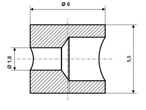 Fix Nippel FN 2621 Lötnippel 6 x 5,5 Bohr- Ø 1,8 Messing