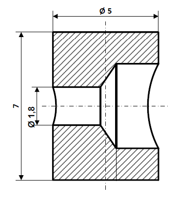 Fix Nippel FN 2635 Lötnippel 5 x 7 Bohr- Ø 1,8 Messing