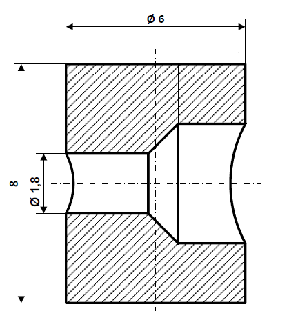 Fix Nippel FN 2650 Lötnippel 6 x 8 Bohr- Ø 1,8 Messing