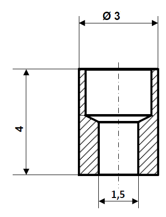Fix Nippel FN 2660 Lötnippel 3 x 4 Bohr- Ø 1,5 Messing
