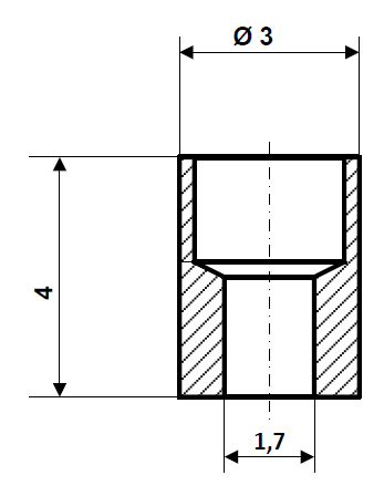 Fix Nippel FN 2662 Lötnippel 3 x 4 Bohr- Ø 1,7 Messing