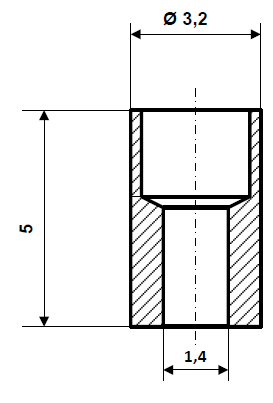 Fix Nippel FN 2672 Lötnippel 3,2 x 5 Bohr- Ø 1,4 Messing