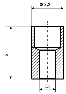 Fix Nippel FN 2673 Lötnippel 3,2 x 5 Bohr- Ø 1,5 Messing
