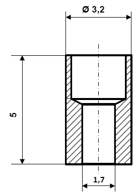 Fix Nippel FN 2675 Lötnippel 3,2 x 5 Bohr- Ø 1,7 Messing