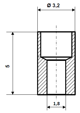 Fix Nippel FN 2676 Lötnippel 3,2 x 5 Bohr- Ø 1,8 Messing