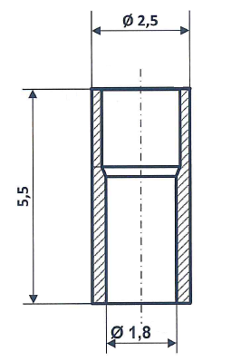 Fix Nippel FN 2690 Lötnippel 2,5 x 5,5 Bohr- Ø 1,8 Messing