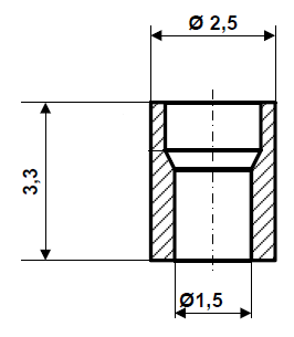 Fix Nippel FN 2695 Lötnippel 2,5 x 3,3 Bohr- Ø 1,5 Messing