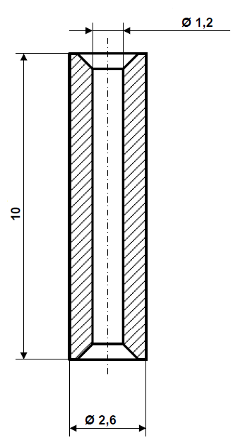 Fix Nippel FN 2705 Lötnippel 2,6 x 10 Bohr- Ø 1,2 Messing