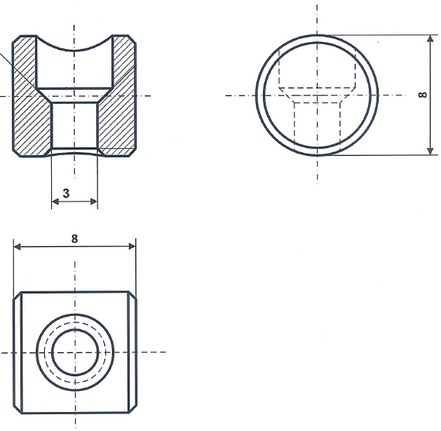 Fix Nippel FN 2810 Lötnippel 8 x 8 Bohr- Ø 3 Messing