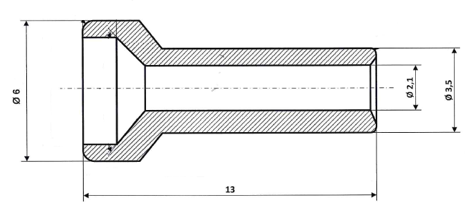 Fix Nippel FN 2846 Lötnippel 6 / 3,5 x 13 Bohr- Ø 2,1 Messing