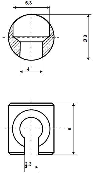 Fix Nippel FN 2930 Aufnahme 8 x 9 Bohr.-Ø 4 Messing