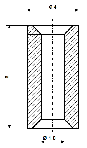 Fix Nippel FN 2950 Lötnippel 4 x 8 Bohr- Ø 1,8 Messing