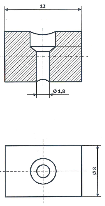 Fix Nippel FN 3030 Lötnippel 8 x 12 Bohr- Ø 1,8 Messing