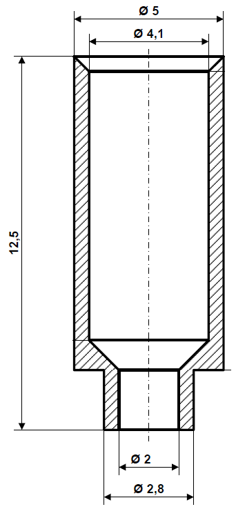 Fix Nippel FN 4010 Hülse 5,0 / 2,8 x 4,1 x 12,5 Messing vernickelt