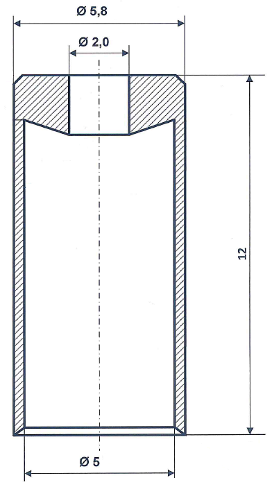 Fix Nippel FN 4071 Abschlusshülse 5,8 / 5,0 x 12 Messing schwarz verzinkt Bohr- Ø 2,0 mm