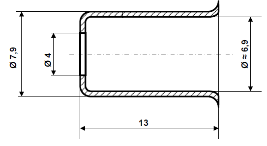 Fix Nippel FN 4140 Endhülse 7,9 / 6,9 x 13 / Loch- Ø 4,0 Stahl verzinkt