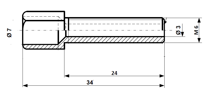 Fix Nippel FN 8059 6-Kt Stellschraube M 6 x 34/24 Messing vernickelt mit Mutter