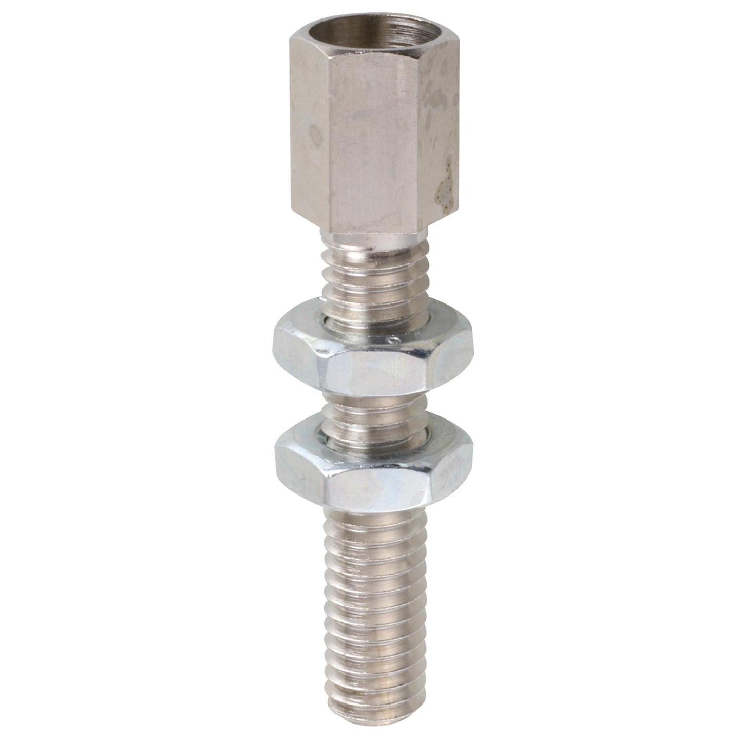 Stellschrauben, montiert mit 2 x Mutter M 6 x 34 Messing vernickelt