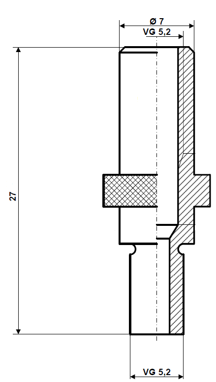 Fix Nippel FN 4600 Adapter VG 5,2 x 27 Messing