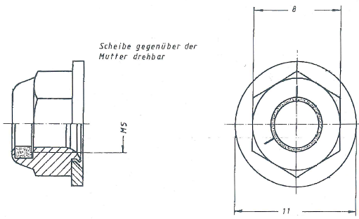 Fix Nippel FN 5450 Sechskant - Kombi - Sicherheitsmuttern M 5 Stahl verzinkt