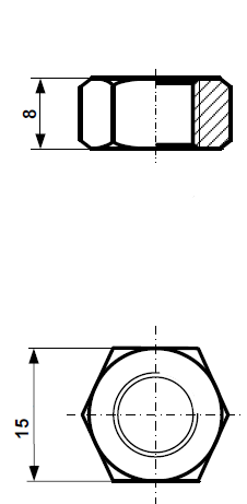 Fix Nippel FN 7051 Sechskant - Achsmutter mit Fahrrad - Gewinde FG 7,9 VR Stahl verzinkt