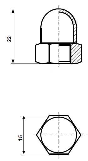 Fix Nippel FN 7067 Sechskant - Hutmuttern mit Feingewinde M 10 x 1 Stahl verzinkt