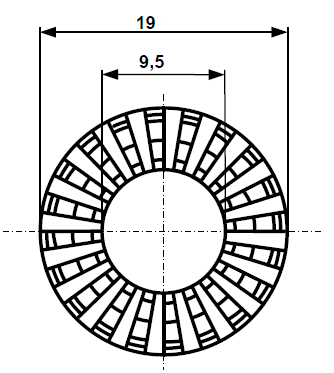 Fix Nippel FN 7166 Rändelscheibe 9,5 x 19 x 3 - VR Stahl verzinkt