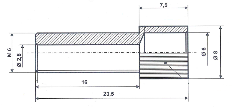 Fix Nippel FN 8526 Rändelstellschraube M 6 x 23,5/16 Aluminium
