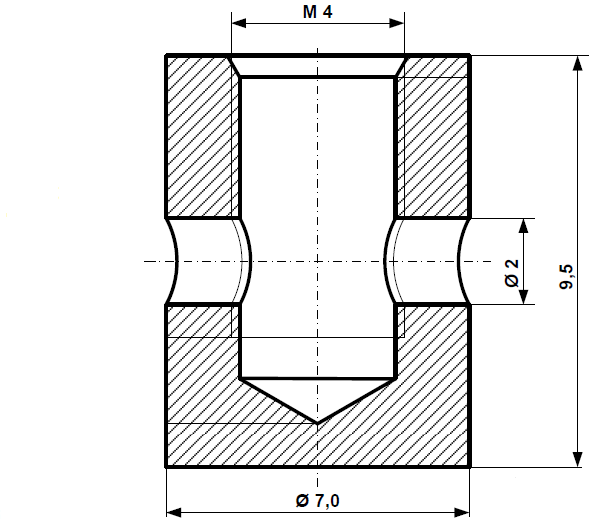 Fix Nippel FN 1230 Schraubnippel 7 x 9,5 Bohr-.Ø 2,0 Messing vernickelt