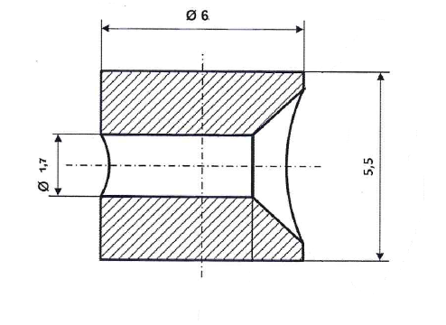 Fix Nippel FN 2622 Lötnippel 6 x 5,5 Bohr- Ø 1,7 Messing