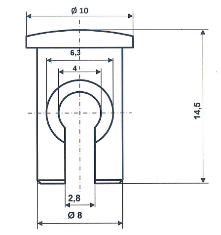 Fix Nippel FN 3060 Aufnahme 10 / 8 x 14,5 Bohr.-Ø 4 Messing vernickelt