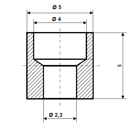 Fix Nippel FN 3455 Lötnippel 5 x 5 Bohr- Ø 2,3 Messing