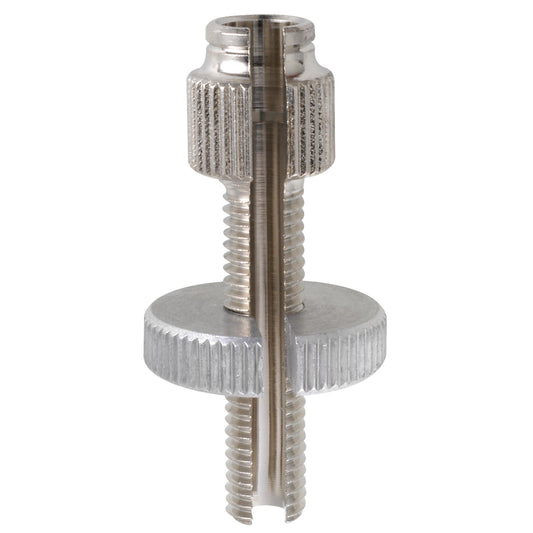 Fix Nippel FN 4220 Rändelstellschraube, geschlitzt M 7 x 42/30 Messing vernickelt mit Rändelmutter