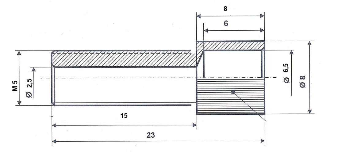 Fix Nippel FN 4255 Rändelstellschraube M 5 x 23/15 Messing vernickelt mit Rändelmutter